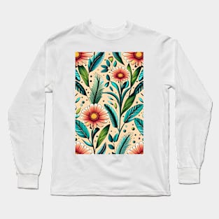 Retro Flowers Long Sleeve T-Shirt